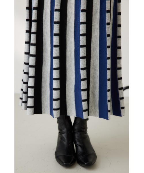 【セール】ジャカードボーダーニットスカート（スカート）｜crie conforto（クリーコンフォルト）