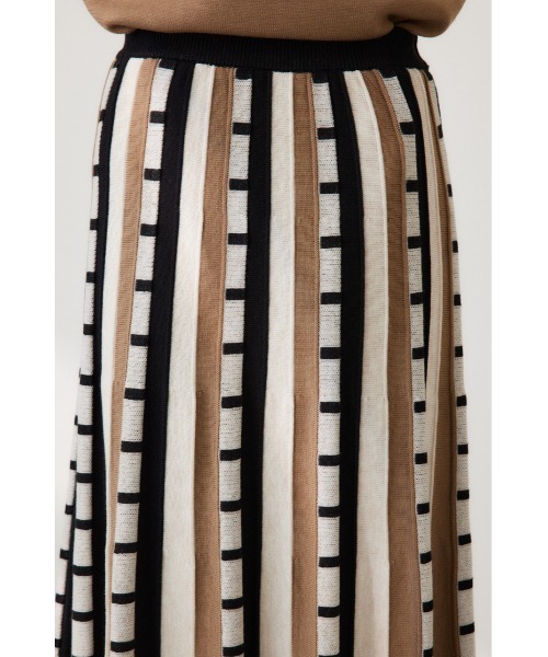 【セール】ジャカードボーダーニットスカート（スカート）｜crie conforto（クリーコンフォルト）