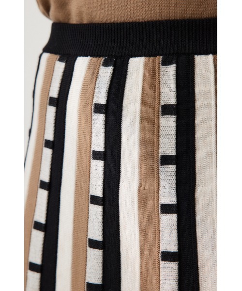 【セール】ジャカードボーダーニットスカート（スカート）｜crie conforto（クリーコンフォルト）