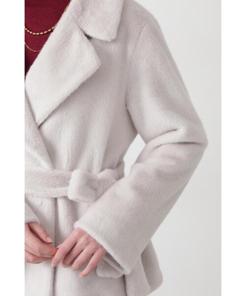 PINKY&DIANNE(ピンキーアンドダイアン)の「◆フォーファーショートコート(その他アウター・レディース・ベージュ/グレー・38/36)」の6枚目の写真