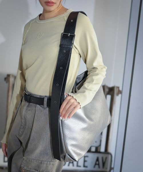 PBLIM(ページボーイリム)の「PBLIM/バイカラートートバッグ(トートバッグ・レディース・シルバー/ブラック・FREE)」の6枚目の写真