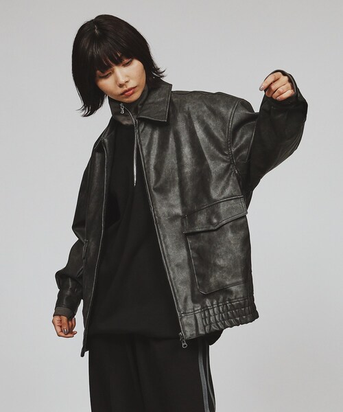A－2シンセティックレザーブルゾン（ブルゾン）｜tk.TAKEO KIKUCHI（ティーケータケオキクチ）
