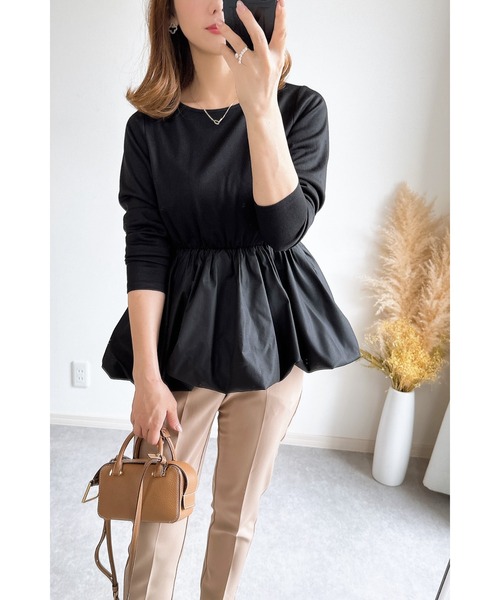 ZOZO限定】バルーンペプラムトップス（Tシャツ/カットソー