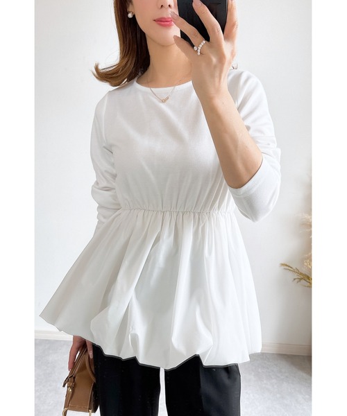 ♡とっても可愛い♡バルーンぺプラムトップス VERSEAU]バルーンペプラムトップス | KOBUNSHA SELECT SHOP