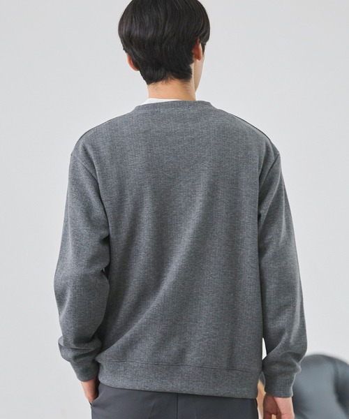 ESSENTIALS WARDROBE（エッセンシャルワードローブ）の「ヘリンボーンダブルフェイスクルーネック長袖スウェット（スウェット・メンズ・グレー/チャコール・XL/M/L）」の12枚目の写真