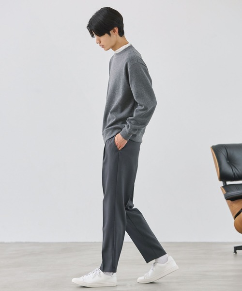 ESSENTIALS WARDROBE（エッセンシャルワードローブ）の「ヘリンボーンダブルフェイスクルーネック長袖スウェット（スウェット・メンズ・グレー/チャコール・XL/M/L）」の19枚目の写真