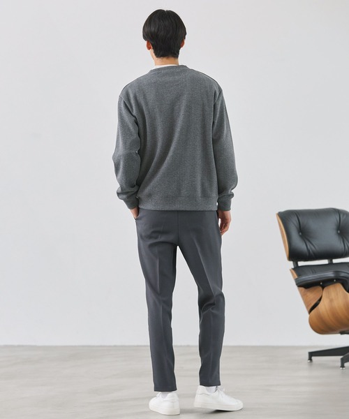 ESSENTIALS WARDROBE（エッセンシャルワードローブ）の「ヘリンボーンダブルフェイスクルーネック長袖スウェット（スウェット・メンズ・グレー/チャコール・XL/M/L）」の20枚目の写真