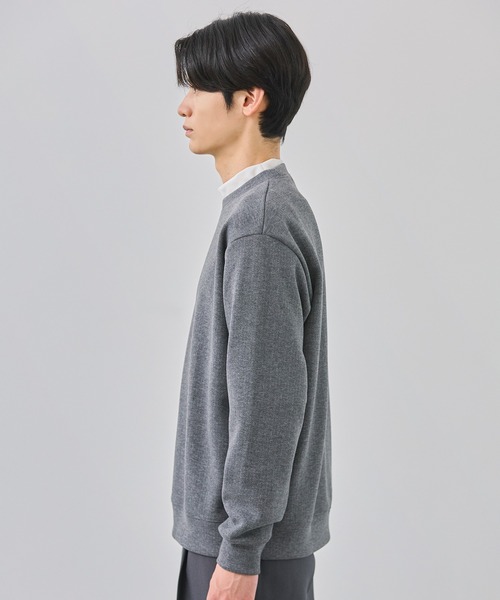 ESSENTIALS WARDROBE（エッセンシャルワードローブ）の「ヘリンボーンダブルフェイスクルーネック長袖スウェット（スウェット・メンズ・グレー/チャコール・XL/M/L）」の3枚目の写真