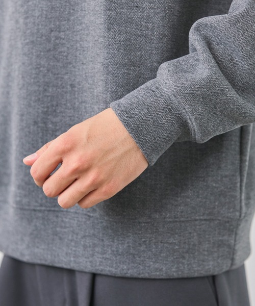 ESSENTIALS WARDROBE（エッセンシャルワードローブ）の「ヘリンボーンダブルフェイスクルーネック長袖スウェット（スウェット・メンズ・グレー/チャコール・XL/M/L）」の6枚目の写真