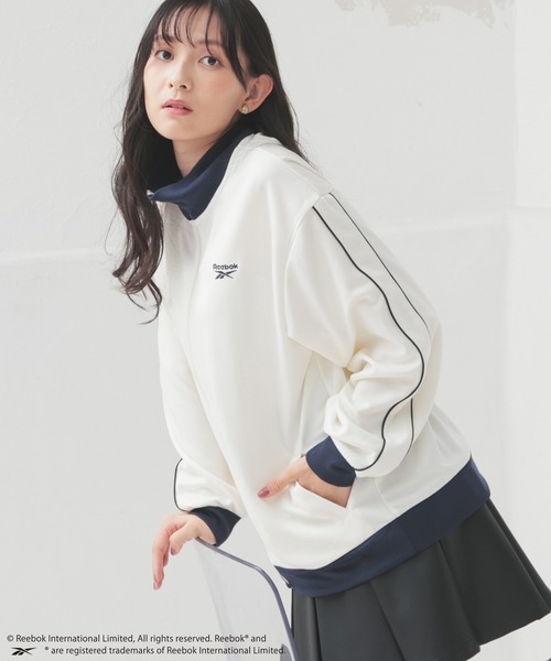 Honeys（ハニーズ）の「リーボック／ジャケット（ジャージ・レディース・ネイビー/ホワイト/ブラック・S/M/L）」の4枚目の写真