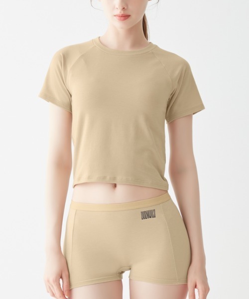 BODY WILD(ボディーワイルド)の「BODY WILD/ボディワイルド STANDARD クルーネックTシャツ(Tシャツ/カットソー・レディース・ブラック/ベージュ系その他/ブルー系その他・MEDIUM/LARGE)」の1枚目の写真
