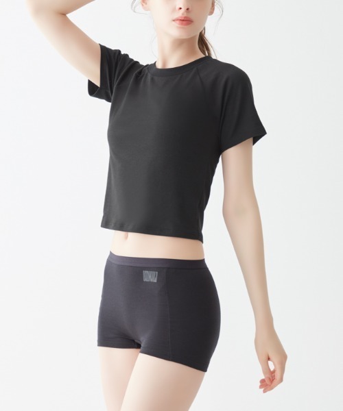 BODY WILD(ボディーワイルド)の「BODY WILD/ボディワイルド STANDARD クルーネックTシャツ(Tシャツ/カットソー・レディース・ブラック/ベージュ系その他/ブルー系その他・MEDIUM/LARGE)」の4枚目の写真