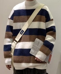 MGV（エムジーヴィー）の「マルチボーダータートルネックニット（ニット/セーター）」