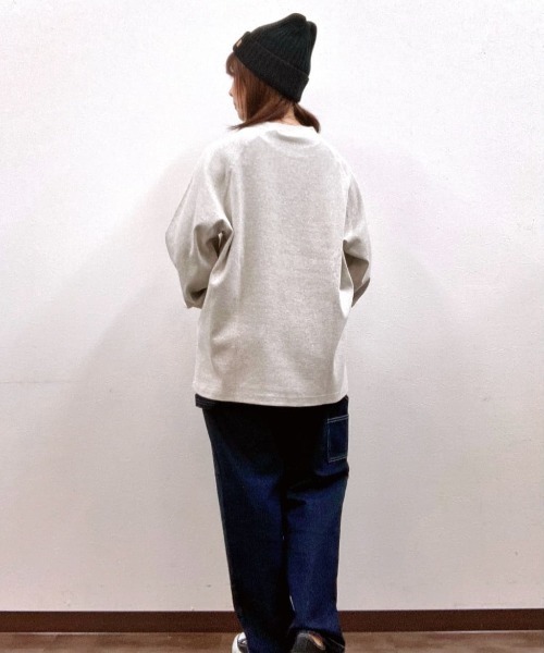 Dickies(ディッキーズ)の「【別注限定展開】リブラグランスリーブL/S TEE(Tシャツ/カットソー・メンズ・ブラック/オートミール・L/XL/XXL/M)」の8枚目の写真