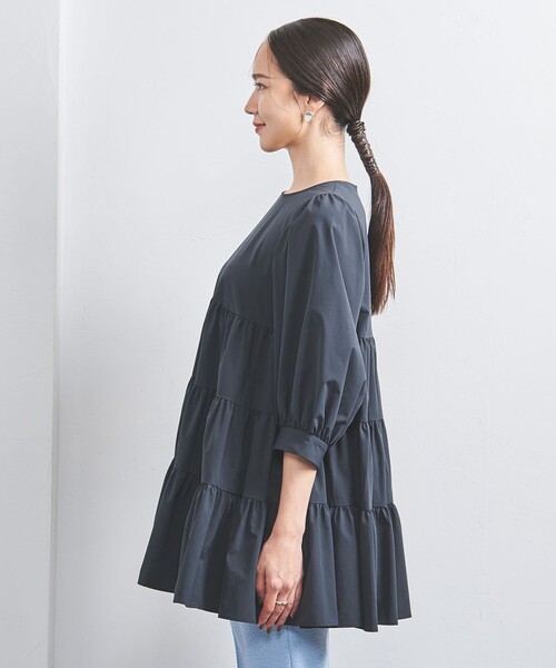 UNITED ARROWS ネイビー フリルチュニック　FREE SIZE 楽天市場】フリルカラー フレアスリーブ ブラウス UNITED ARROWS