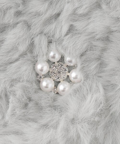 index(インデックス)の「ビジュー付きファーティペット(ストール/ショール・レディース・オフホワイト/ライトグレー/ベージュ・00)」の10枚目の写真