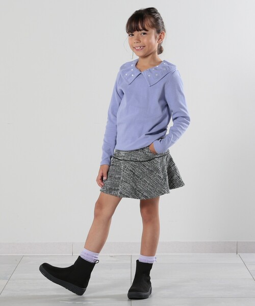 SHOO・LA・RUE（シューラルー）の「◆【リンク/男女兼用】はきぐちニットブーツ（ブーツ・キッズ・アイボリー/ブラック・20/22/21）」の12枚目の写真