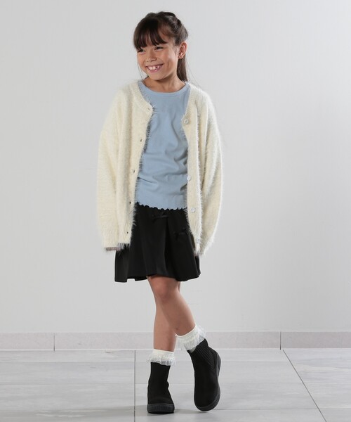 SHOO・LA・RUE（シューラルー）の「◆【リンク/男女兼用】はきぐちニットブーツ（ブーツ・キッズ・アイボリー/ブラック・20/22/21）」の11枚目の写真