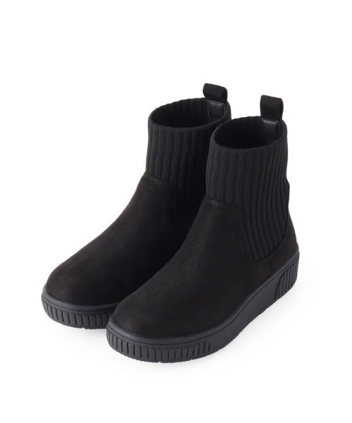 SHOO・LA・RUE（シューラルー）の「◆【リンク/男女兼用】はきぐちニットブーツ（ブーツ・キッズ・アイボリー/ブラック・20/22/21）」の2枚目の写真