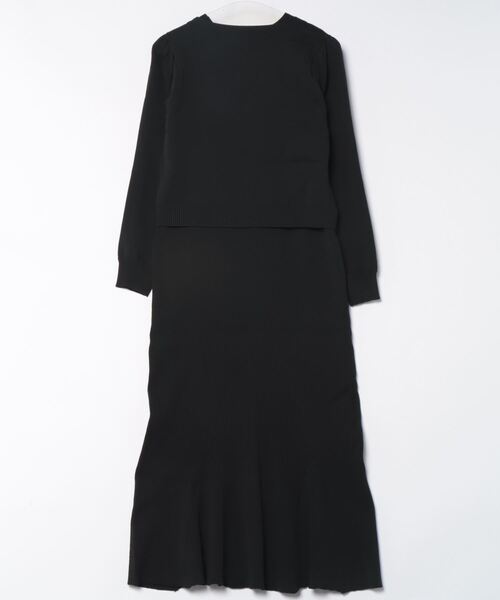 CECIL McBEE(セシルマクビー)の「スポンジニットカーディガンxワンピSET(ワンピース・レディース・ブラック/モカ/パープル・MEDIUM)」の4枚目の写真