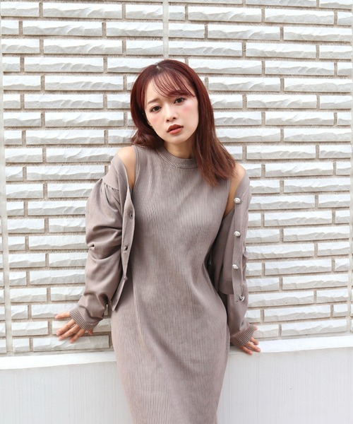 CECIL McBEE(セシルマクビー)の「スポンジニットカーディガンxワンピSET(ワンピース・レディース・ブラック/モカ/パープル・MEDIUM)」の10枚目の写真
