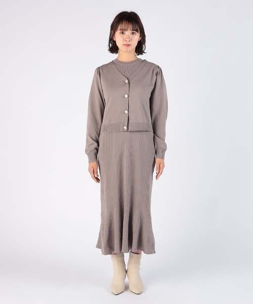 CECIL McBEE(セシルマクビー)の「スポンジニットカーディガンxワンピSET(ワンピース・レディース・ブラック/モカ/パープル・MEDIUM)」の12枚目の写真
