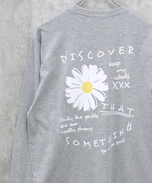SHISKY（シスキー）の「プリント　長袖Tシャツ（Tシャツ/カットソー・メンズ・ブラック/ホワイト系2/ホワイト系1/ホワイト系/グレー系/杢グレー/ブラック系4/ブラック系2/ホワイト系3/グレー系1/ブラック系3/ブラック系1/ライトグリーン系/ダークグリーン/ラベンダー/ネイビー/ミント/チャコール/ブラック系・XL/L/M）」の11枚目の写真