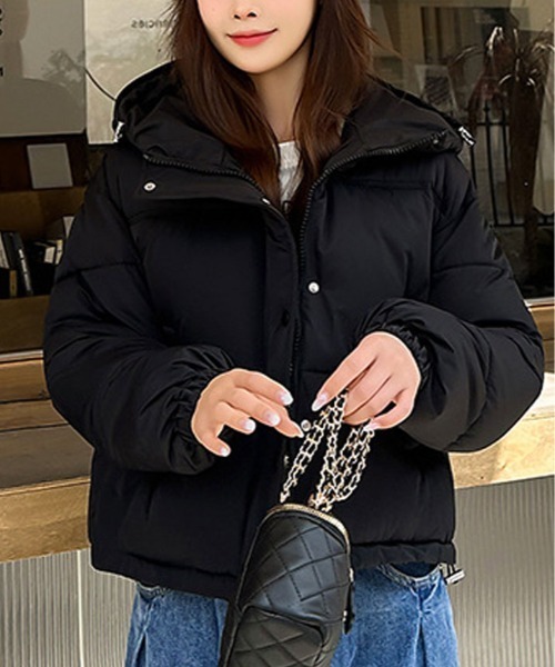 セール】ショート丈 フェイクダウン フーディー ジャケット（ダウン