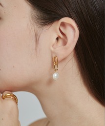 【 金属アレルギー対応 】 モチーフ淡水パールピアス サージカルステンレス (両耳用)