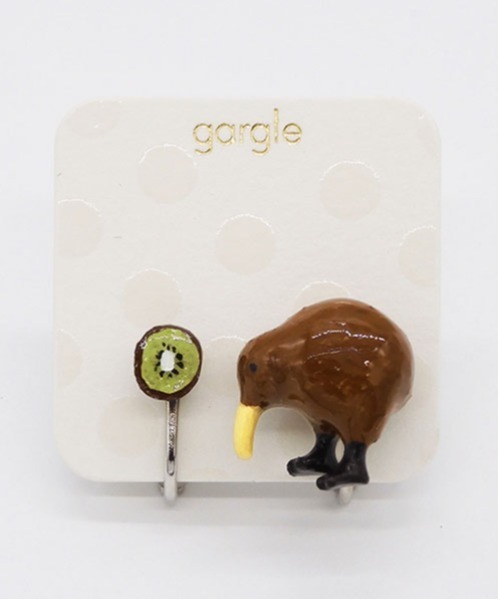 gargle（ガーグル）の「gargle ガーグル：キウイとキーウィ　イヤリング（イヤリング・レディース・ブラウン・FREE）」の2枚目の写真
