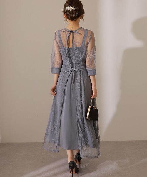 Lace Ladies(レースレディース)の「【2点セット】レーストッパー付き ロング フレア ワンピース(ドレス・レディース・ブルーグレー/イエロー/チャコールグレー/ネイビー・FREE/S)」の20枚目の写真
