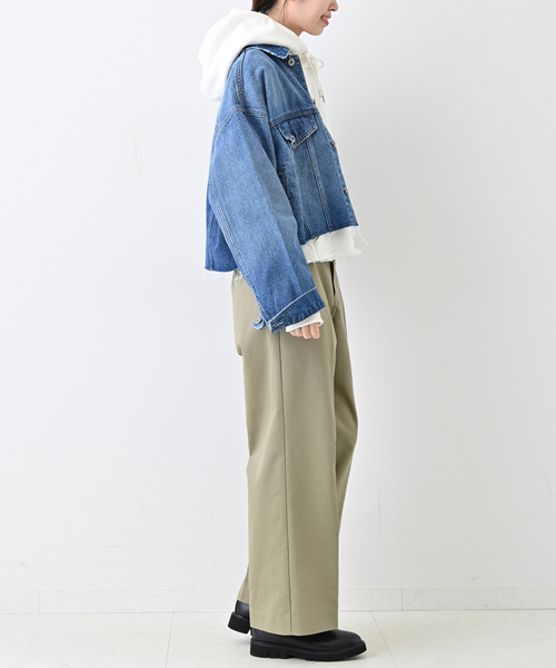 SLOBE IENA（スローブイエナ）の「クロップドフードスウェット（パーカー・レディース・ホワイト/グレー・FREE）」の19枚目の写真