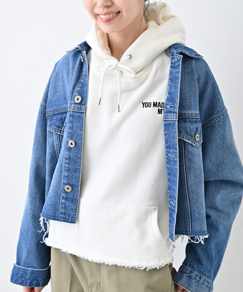 SLOBE IENA（スローブイエナ）の「クロップドフードスウェット（パーカー・レディース・ホワイト/グレー・FREE）」の21枚目の写真