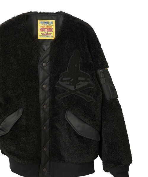 HYSTERIC GLAMOUR(ヒステリックグラマー)の「WOMAN ON SKULLワッペン フェイクファーブルゾン(ブルゾン・レディース・ピンク/ブラック・FREE)」の7枚目の写真