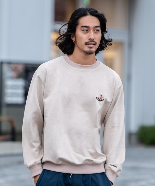 GERRY（ジェリー）の「『GERRY/ジェリー』カットスウェード刺繍C/N長袖 トレーナー（スウェット・レディース・ベージュ/ブルー/チャコールグレー・L/M）」の10枚目の写真