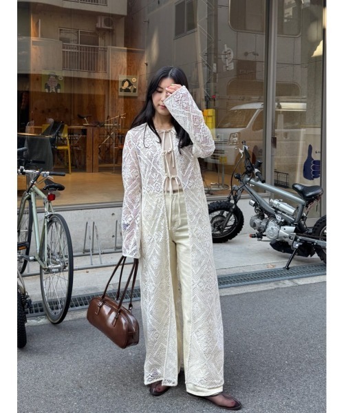 titivate（ティティベイト）の「前後2wayレースロングガウン（ワンピース・レディース・ブラック/アイボリー・M/S/SP/L）」の6枚目の写真