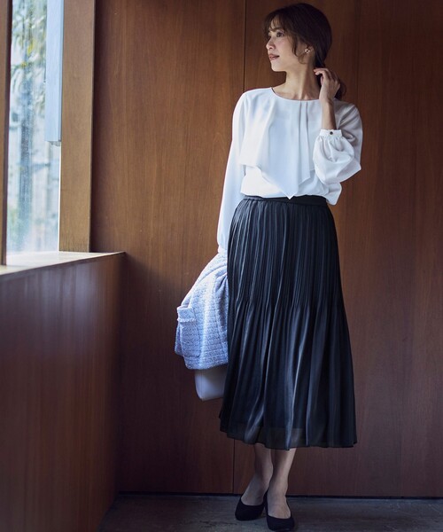 ANY SIS（エニィスィス）の「【洗える】ケープフリル ブラウス（シャツ/ブラウス・レディース・ホワイト系/ネイビー系・2）」の4枚目の写真