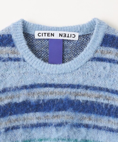 CITEN(シテン)の「<CITEN>シャギーニット ボーダー(ニット/セーター・メンズ・ライトブルー/ブラック・L/M)」の14枚目の写真