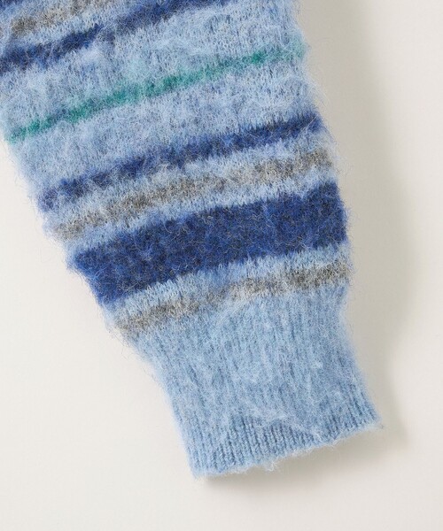 CITEN(シテン)の「<CITEN>シャギーニット ボーダー(ニット/セーター・メンズ・ライトブルー/ブラック・L/M)」の15枚目の写真