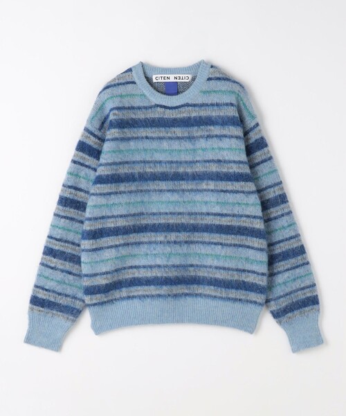 CITEN(シテン)の「<CITEN>シャギーニット ボーダー(ニット/セーター・メンズ・ライトブルー/ブラック・L/M)」の22枚目の写真
