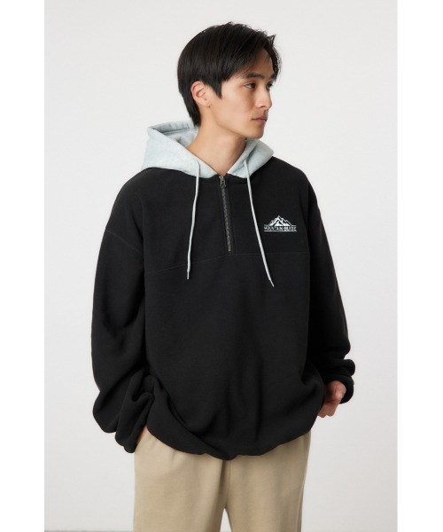 希少 ロデオクラウンズ 暖かいフリース フーディポンチョ 黒と白 レア 希少 ロデオクラウンズ 暖かいフリース フーディポンチョ 黒と白