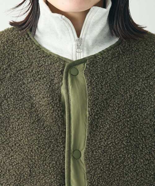 CRAFT STANDARD BOUTIQUE（クラフトスタンダードブティック）の「【リバーシブル】キルティングボアコート（その他アウター・レディース・ダークカーキ/ブラック・M/L/XL）」の7枚目の写真