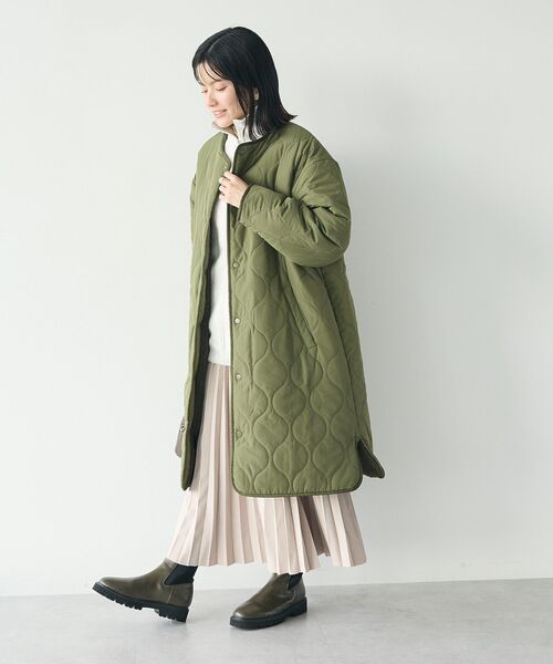 CRAFT STANDARD BOUTIQUE（クラフトスタンダードブティック）の「【リバーシブル】キルティングボアコート（その他アウター・レディース・ダークカーキ/ブラック・M/L/XL）」の12枚目の写真