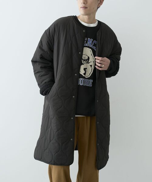 CRAFT STANDARD BOUTIQUE（クラフトスタンダードブティック）の「【リバーシブル】キルティングボアコート（その他アウター・レディース・ダークカーキ/ブラック・M/L/XL）」の17枚目の写真