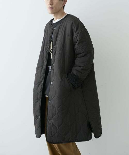 CRAFT STANDARD BOUTIQUE（クラフトスタンダードブティック）の「【リバーシブル】キルティングボアコート（その他アウター・レディース・ダークカーキ/ブラック・M/L/XL）」の18枚目の写真