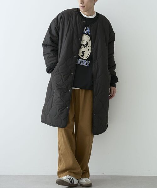 CRAFT STANDARD BOUTIQUE（クラフトスタンダードブティック）の「【リバーシブル】キルティングボアコート（その他アウター・レディース・ダークカーキ/ブラック・M/L/XL）」の20枚目の写真