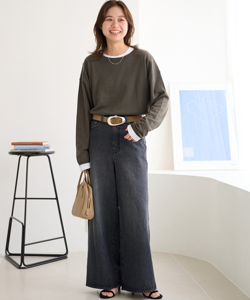 JOURNAL STANDARD relume（ジャーナルスタンダード　レリューム）の「《WEB限定追加4/2枚セット》3WAYレイヤードニットプルオーバー（ニット/セーター・レディース・グレー/カーキ/オレンジ・FREE）」の16枚目の写真