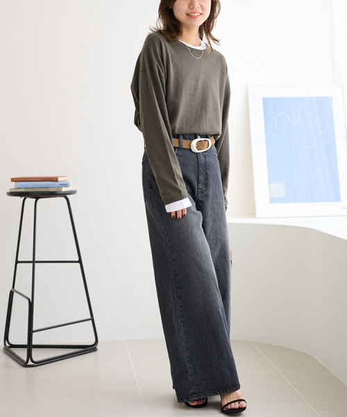 JOURNAL STANDARD relume（ジャーナルスタンダード　レリューム）の「《WEB限定追加4/2枚セット》3WAYレイヤードニットプルオーバー（ニット/セーター・レディース・グレー/カーキ/オレンジ・FREE）」の18枚目の写真