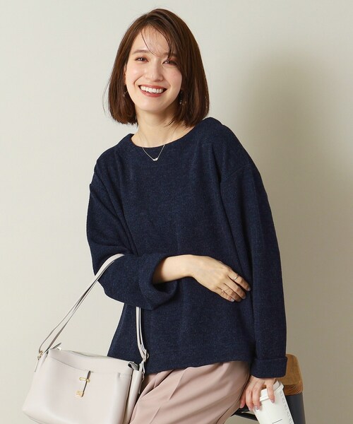 ITS'DEMO（イッツデモ）の「◆【マシンウォッシャブル】ボートネックプルオーバー（Tシャツ/カットソー・レディース・ライトグレー/ブルー/ネイビー/ボルドー・00）」の3枚目の写真