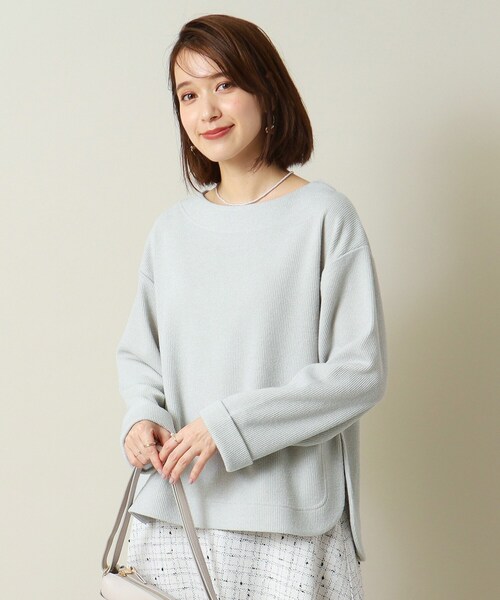 ITS'DEMO（イッツデモ）の「◆【マシンウォッシャブル】ボートネックプルオーバー（Tシャツ/カットソー・レディース・ライトグレー/ブルー/ネイビー/ボルドー・00）」の2枚目の写真